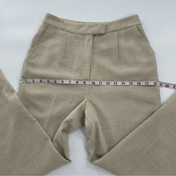KEEPSAKE The Label TAN HIGH WAIST TAPERED LEG LINEN STYLE TROUSERS ankle zip - Picture 9 of 12